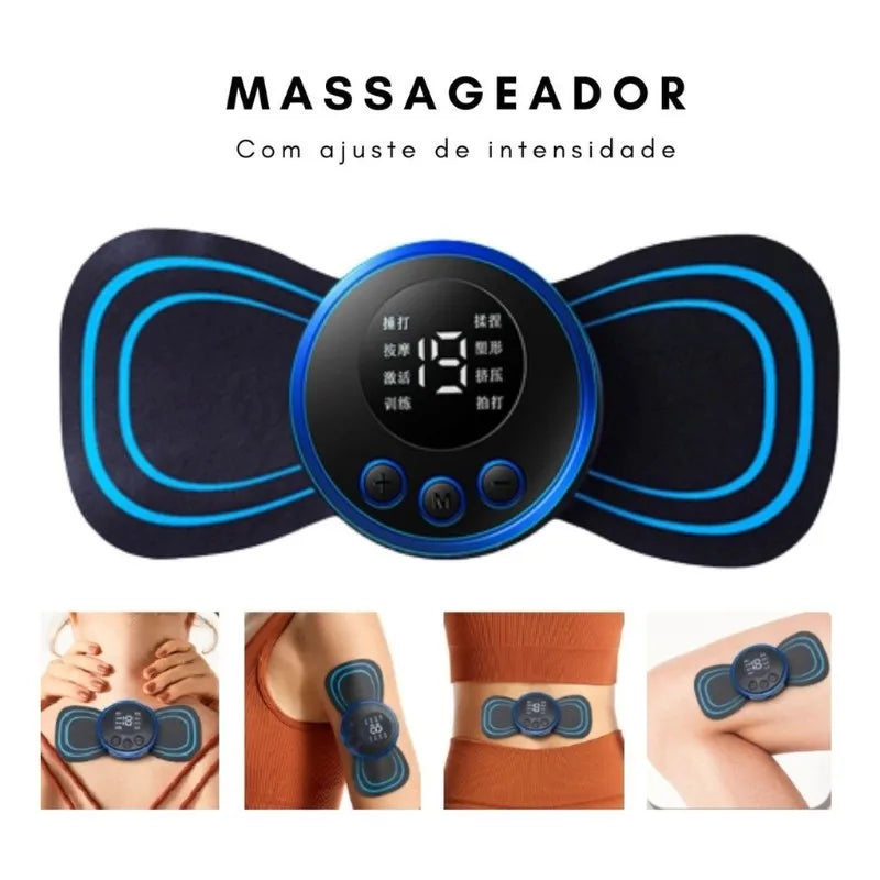 Massageador Elétrico Portátil Mini EMS para Estimulação do Pescoço e Alívio da Dor Muscular Cervical